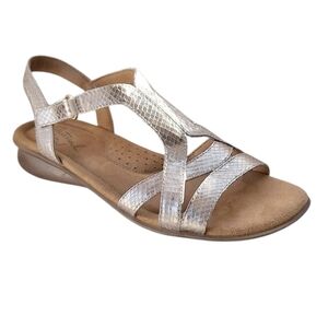Naturalizer Natural Soul Metallic Gold Strappy Sandal Flat 9.5